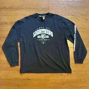 Vintage Tampa Bay Lightning Navy Adult XXL Long Sleeve NHL Hockey T-Shirt